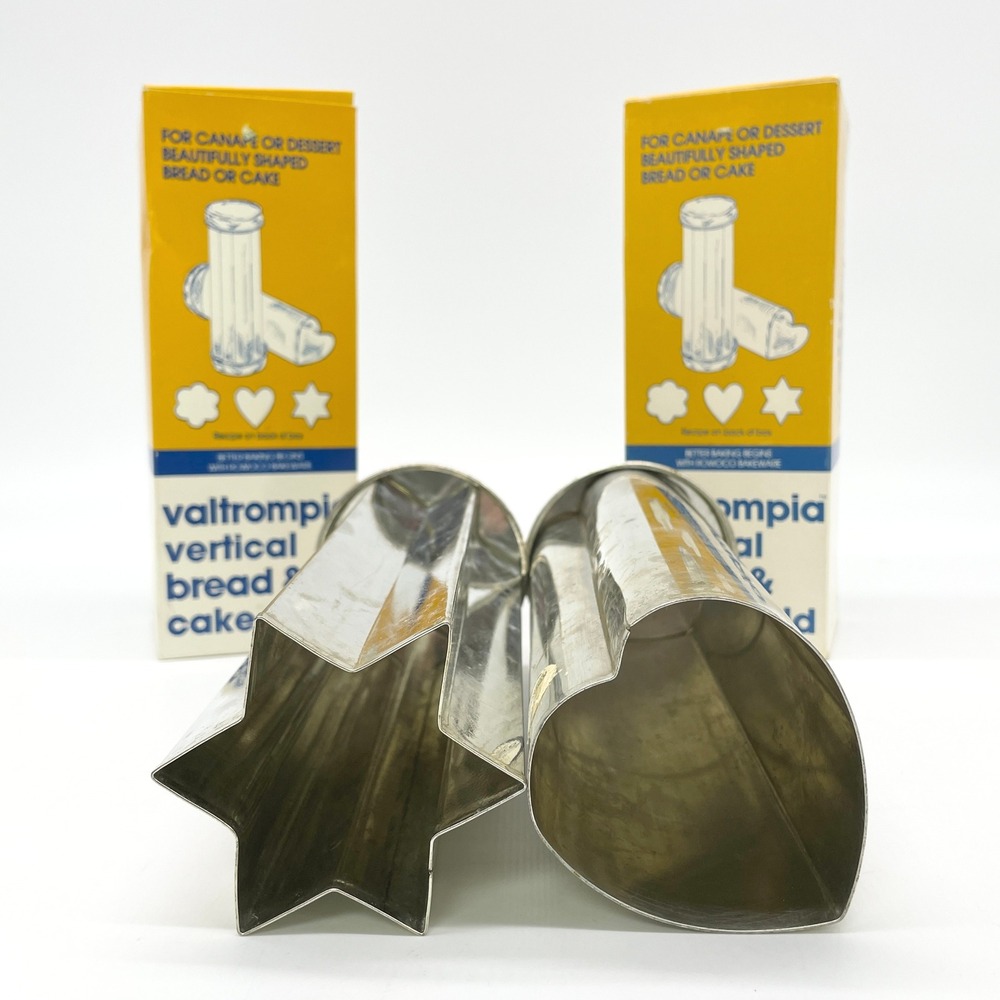 VTG Rococo Valtrompia Vertical Bread Cake Mold‎ Star Heart Bakeware Retro Baking